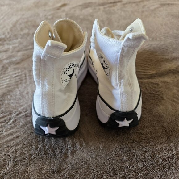 Converse Run Star Platform High Top White Women’s 8 Men’s 6.5 Canvas Sneakers - Picture 10 of 16